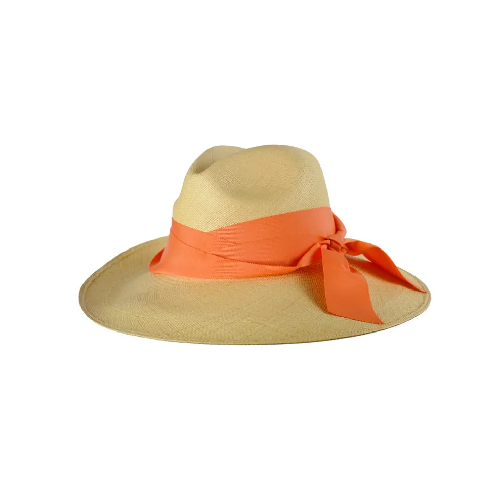 Long Brim Panama Hat with Double Twist Band