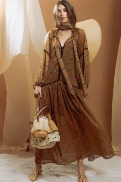 Long Sleeve Pussybow Tie Dress