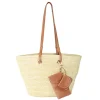 Maxi Oval Straw and Raffia Tote