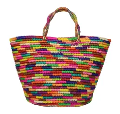 Maxi Tote Woven Straw Multicolor