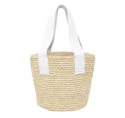 Maxi Tote Woven Straw With Leather Handle