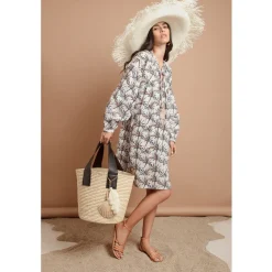 Maxi Tote Woven Straw With Leather Handle