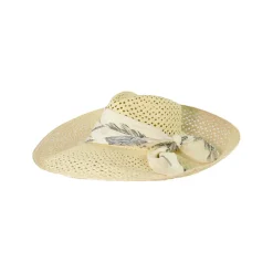 Open Weave Aguacate Extra Long Brim Hat With Fabric Band