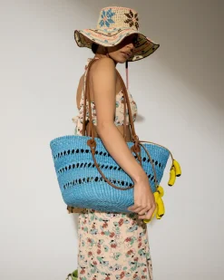 Open Weave Beach Basket Bag