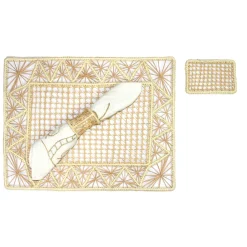 Open Weave Rectangular Placemat with coaster (Set of 2 Units)