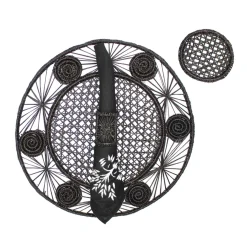 Open weave round Placemat with coaster (Set of 2 Units)