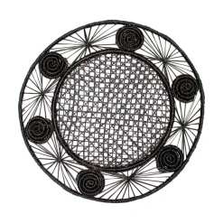Open weave round Placemat with coaster (Set of 2 Units)