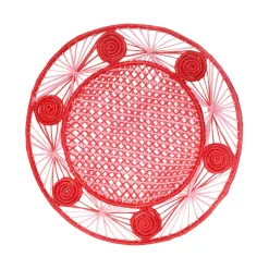 Open weave round Placemat with coaster (Set of 2 Units)