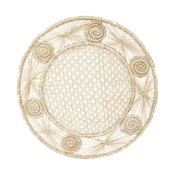 Open weave round Placemat with coaster (Set of 2 Units)