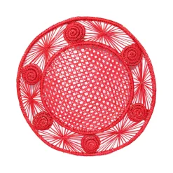 Open weave round Placemat with coaster (Set of 2 Units)