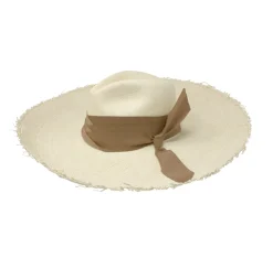 Panama Hat Frayed Long Brim With Triple Twist Band