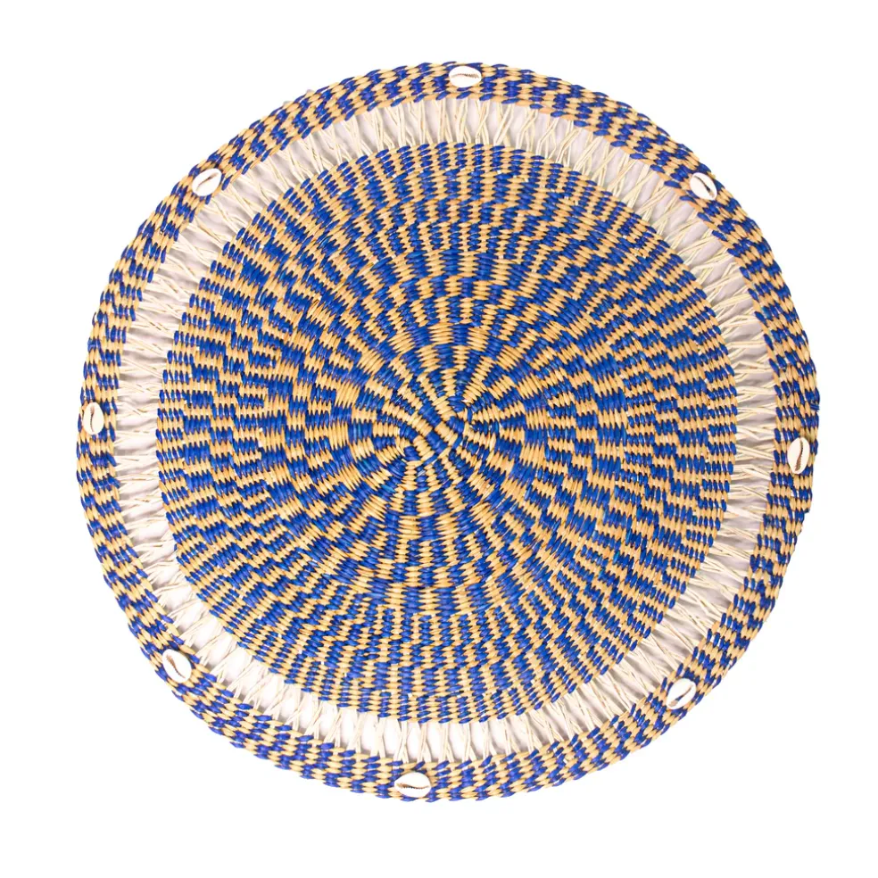 Round Placemat with Beads & Seashells (Set of 2 Units)