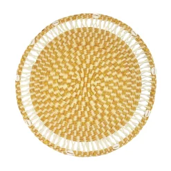 Round Placemat with beads and seashells (Set of 2 Units)