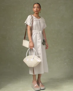 Seashell Embroidered Midi Kaftan