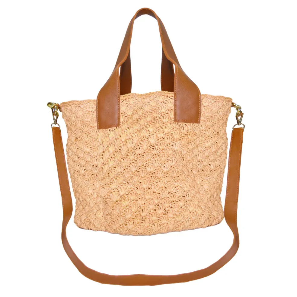 Seashells Soft Maxi Tote with Leather Handle