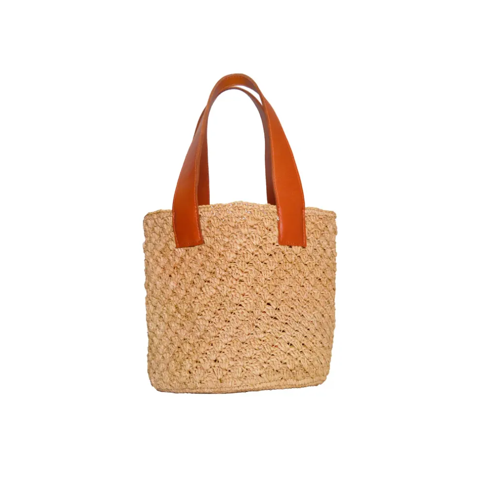 Seashells Soft Medium Tote Bag with Leather Handle