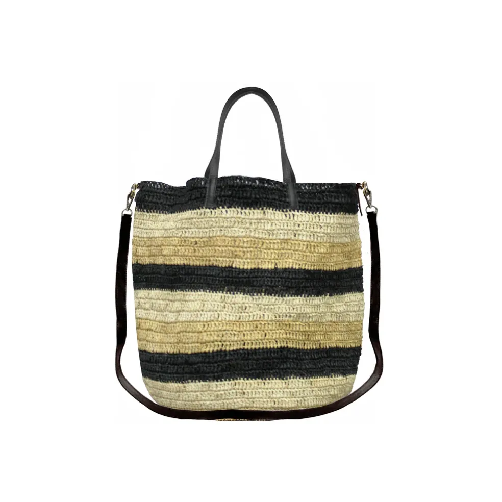 Stripes "El Viajero" Soft & Flexible Woven Straw Bag