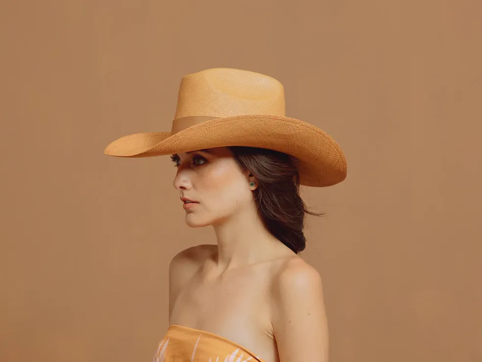 Texas Long Brim Hat With Italian Bow