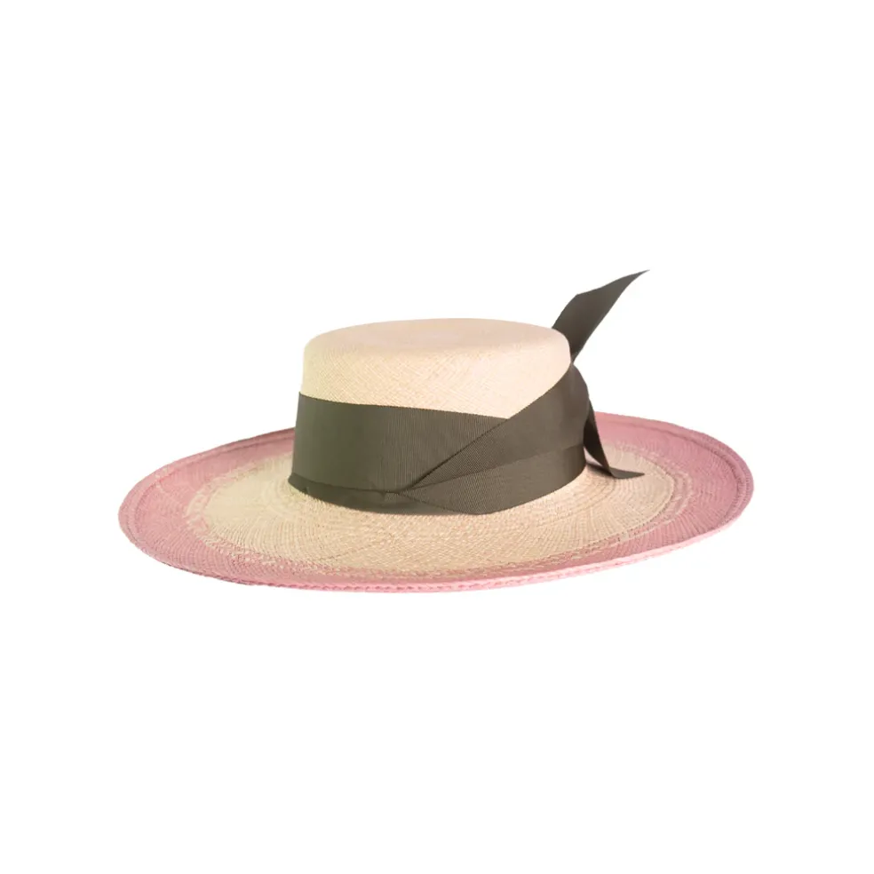 Two Tone Cordovan Long Brim Hat