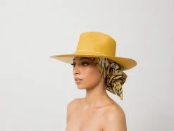 Two Tone Long Brim Aguacate Hat with Handkerchief